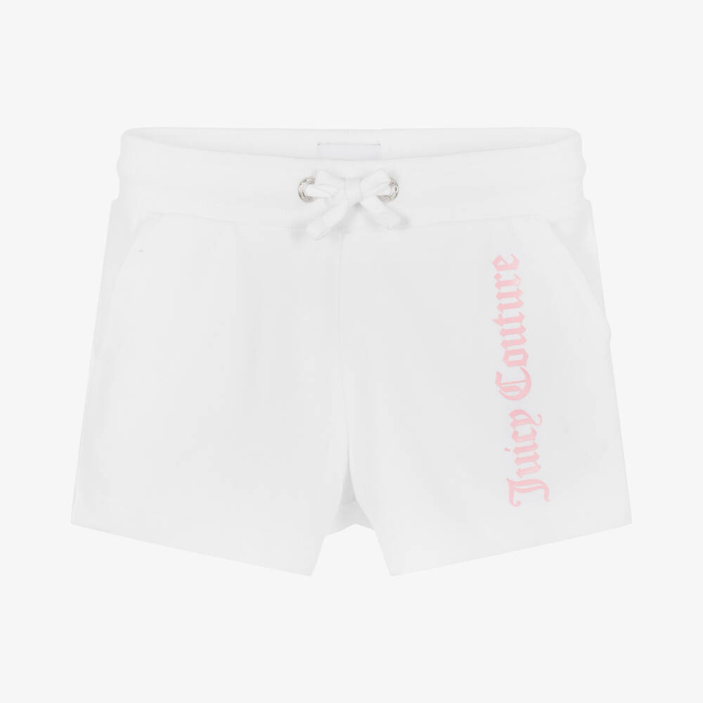 Juicy Couture Girls White Cotton Shorts Childrensalon Outlet