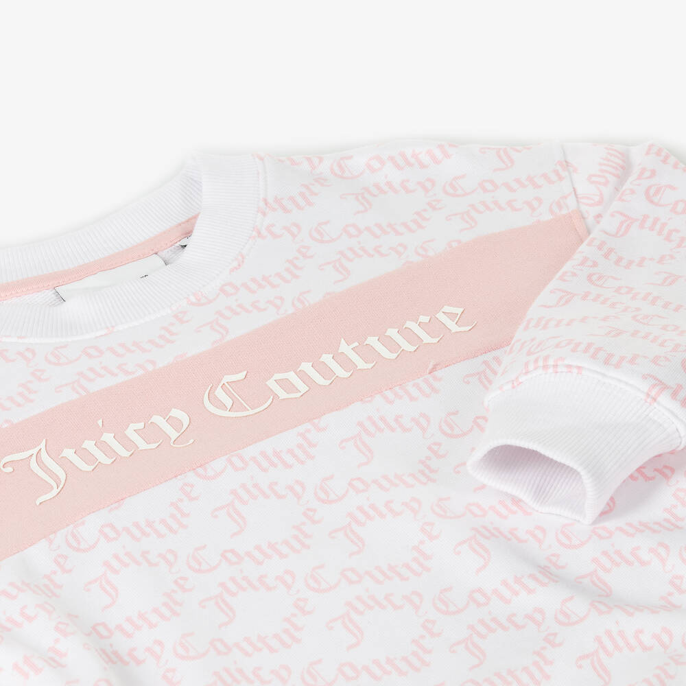 Juicy Couture-Girls White Cotton Sweatshirt | Childrensalon Outlet