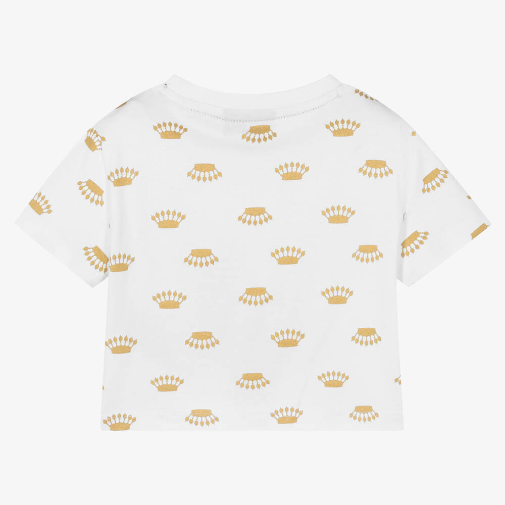 جوسي كوتور-Girls White Cotton T-Shirt | Childrensalon Outlet