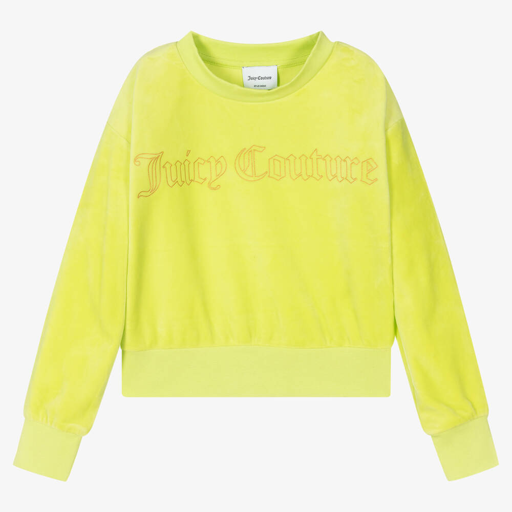 Juicy Couture - Green Velour Logo Sweatshirt | Childrensalon