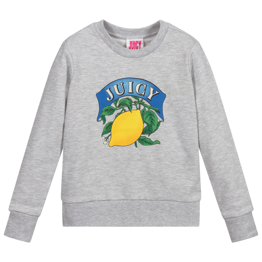 Juicy Couture - Grey Lemon Logo Sweatshirt | Childrensalon