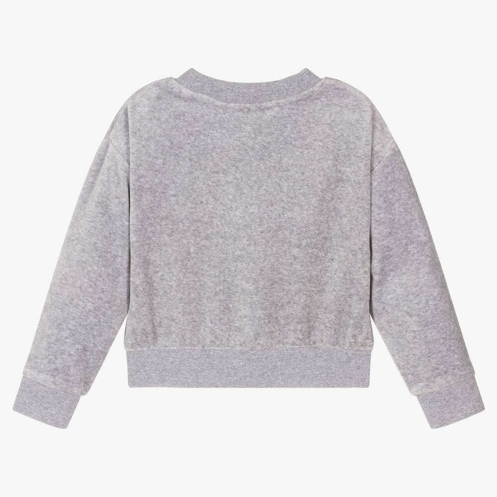 Grey velour sweatshirt new arrivals