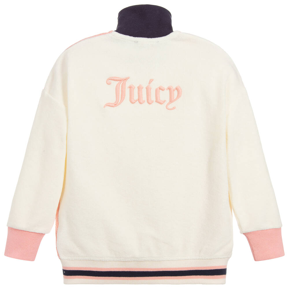 【売り切り御免！】 Juicy Couture - Ivory & Pink Zip-Up Top | Childrensalon Outlet トップス
