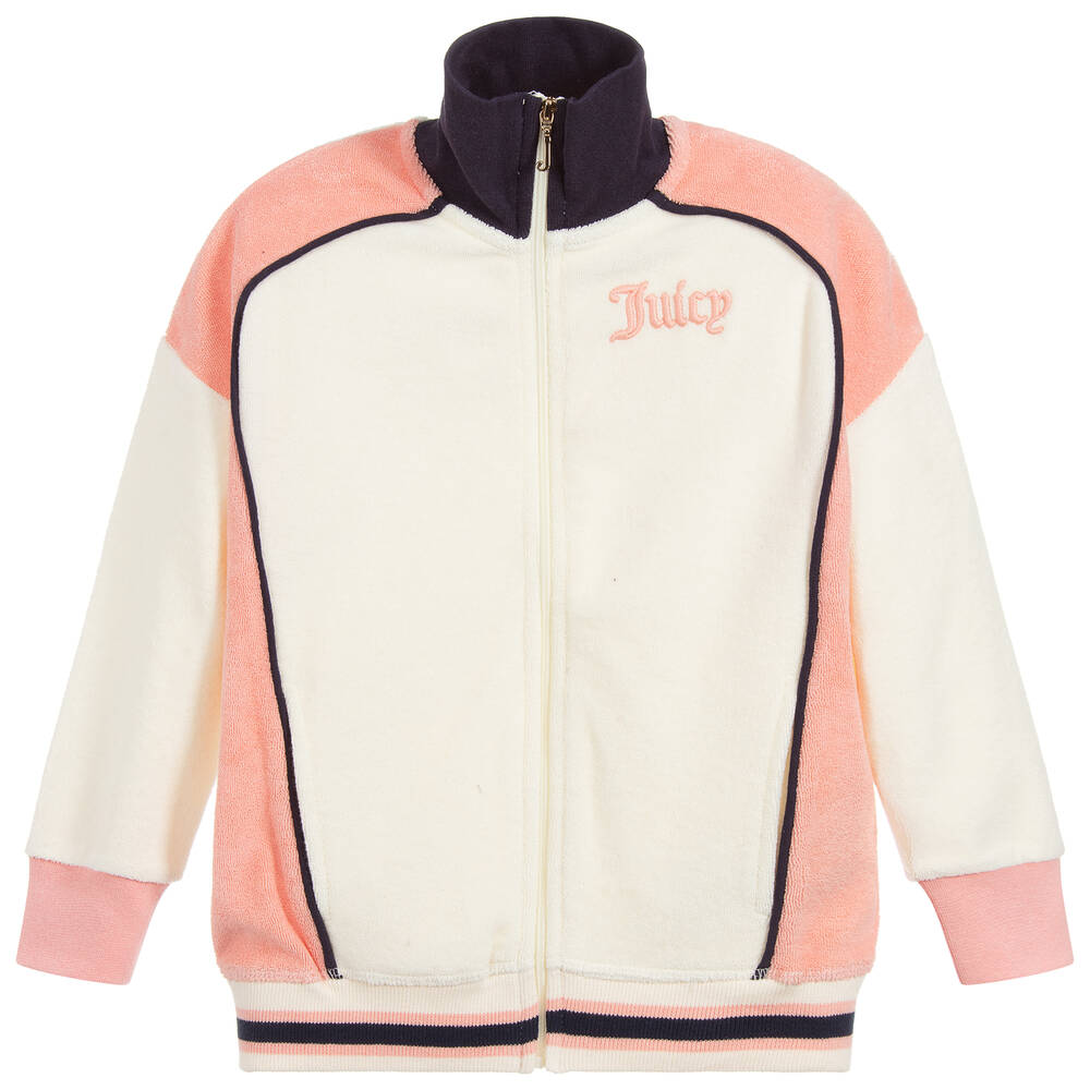 Juicy Couture - Ivory & Pink Zip-Up Top | Childrensalon