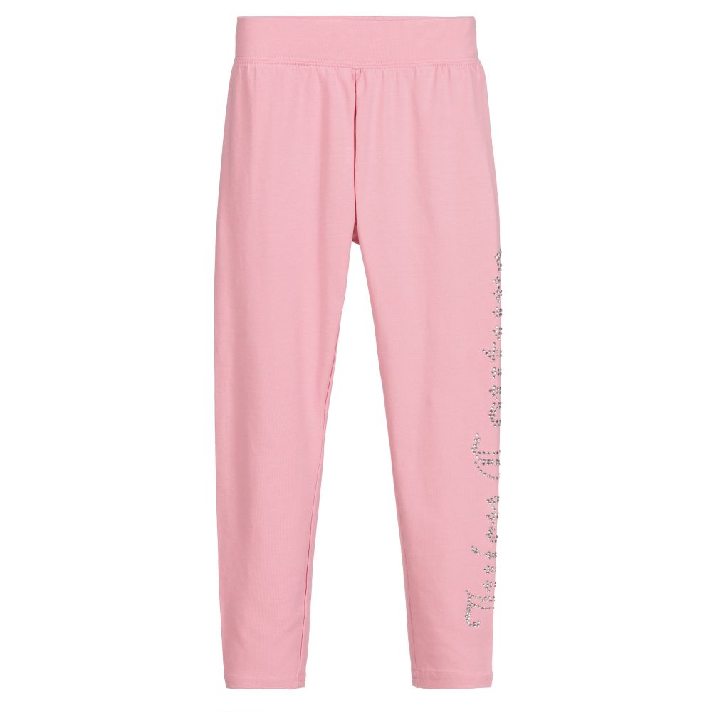 Juicy Couture - Pink Cotton Logo Leggings | Childrensalon