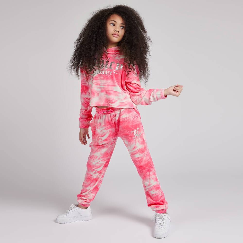 Juicy Couture-Розовые велюровые джоггеры с разводами | Childrensalon Outlet