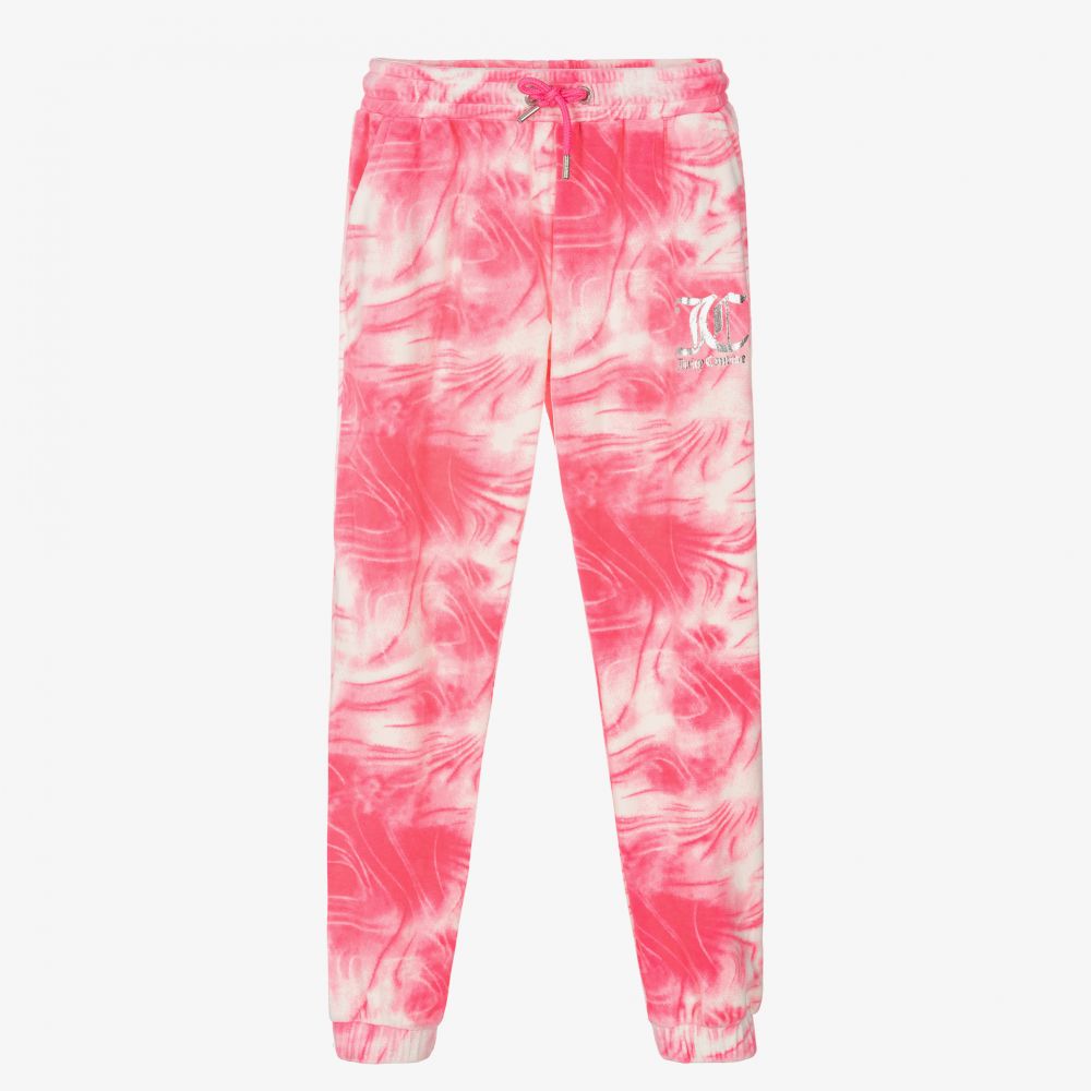 Juicy Couture - Pink Marbled Velour Joggers | Childrensalon