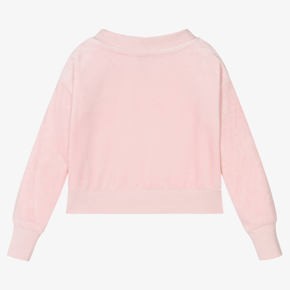 Pink velour sweatshirt outlet