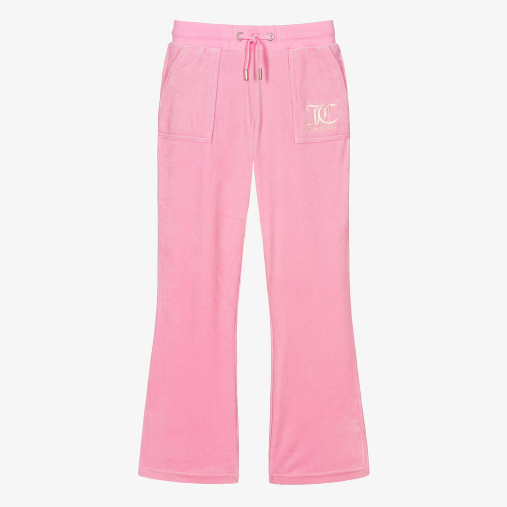 Juicy Couture - Широкие розовые брюки из велюра | Childrensalon