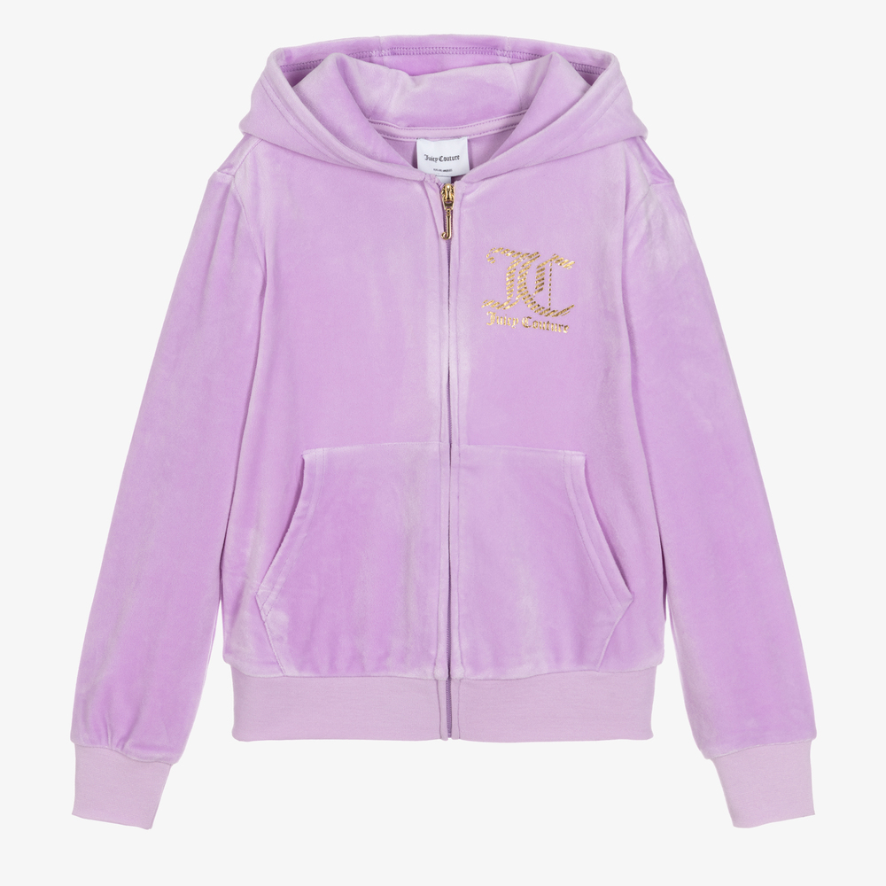Juicy Couture - Haut violet en velours zippé | Childrensalon