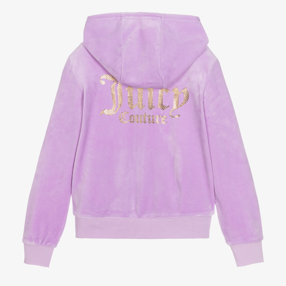 Juicy Couture Purple Velour Zip Up Top