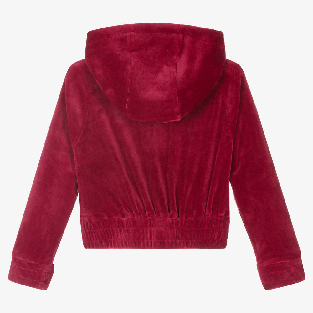 Red velvet zip up hoodie online