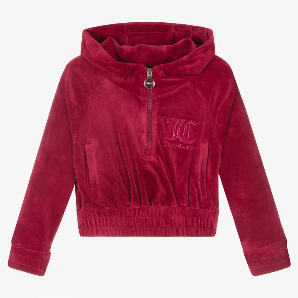 Juicy Couture - Red Logo Velour Hoodie | Childrensalon