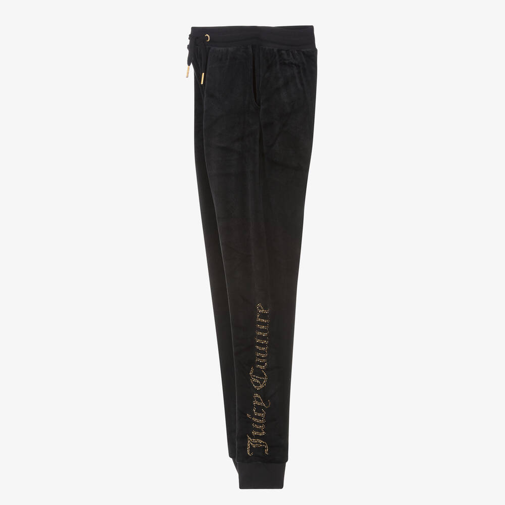 Juicy Couture-جوغرز قطيفة مزين بديامنتي لون أسود تينز بناتي | Childrensalon Outlet