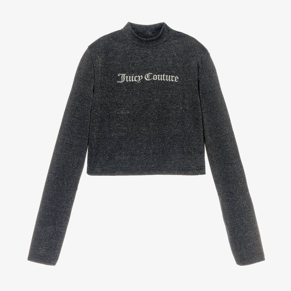 Juicy Couture - Teen Girls Black Roll Neck Top | Childrensalon