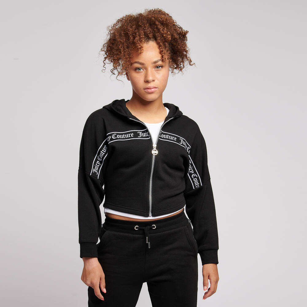Girls black zip hoodie new arrivals