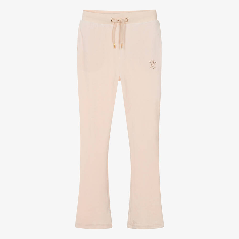 Juicy Couture-Teen Girls Blush Pink Flared Velour Joggers | Childrensalon Outlet