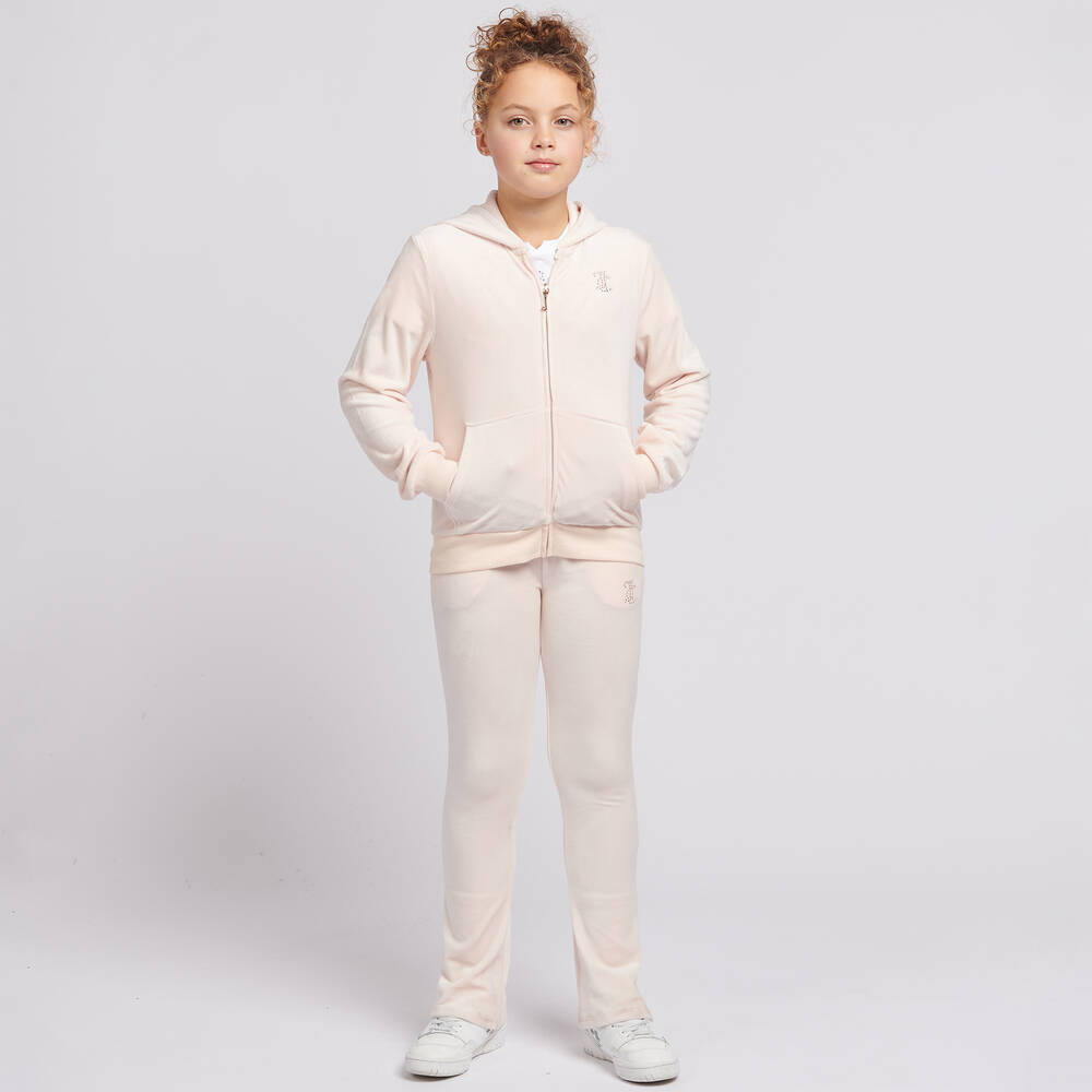 Juicy Couture-Teen Girls Blush Pink Flared Velour Joggers | Childrensalon Outlet