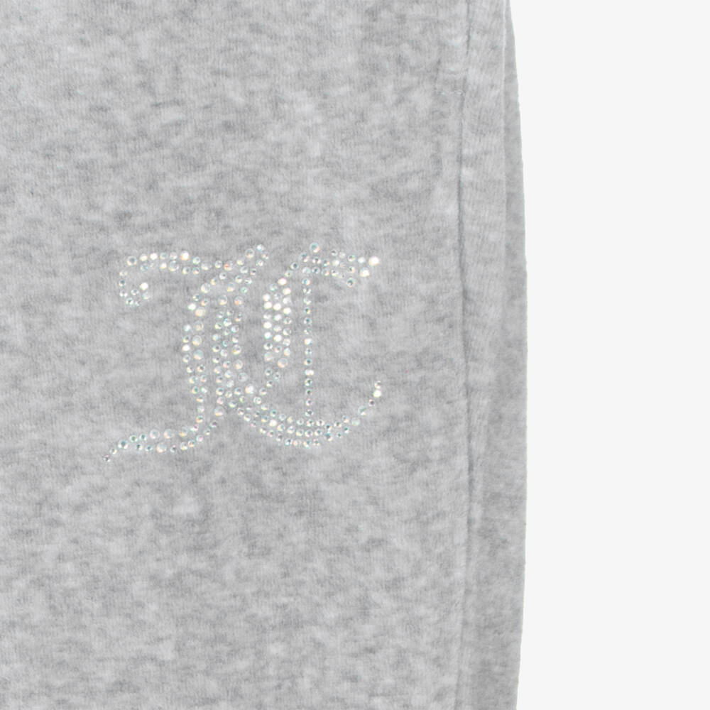 Juicy Couture-Teen Girls Flared Velour Grey Trousers | Childrensalon Outlet
