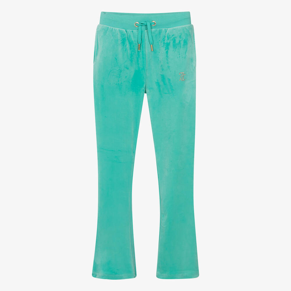 Teen Girls Green Flared Velour Joggers