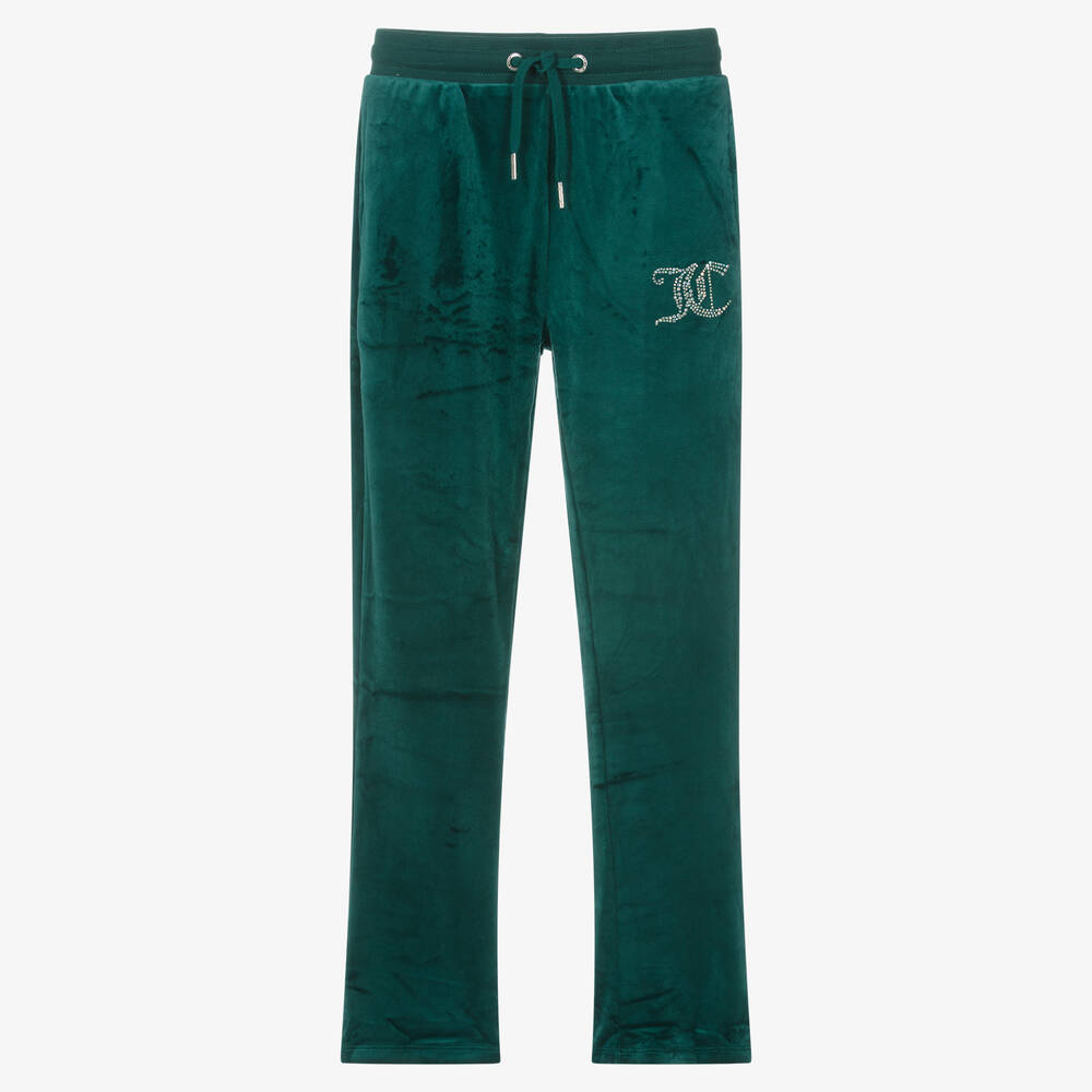 Teen Girls Green Velour Flared Joggers