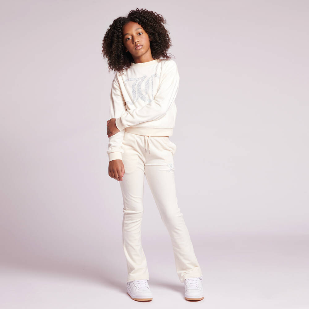 Juicy Couture-Кремовые велюровые джоггеры | Childrensalon Outlet