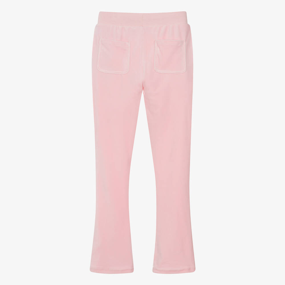 Juicy Couture-Teen Girls Pale Pink Flared Velour Joggers | Childrensalon Outlet