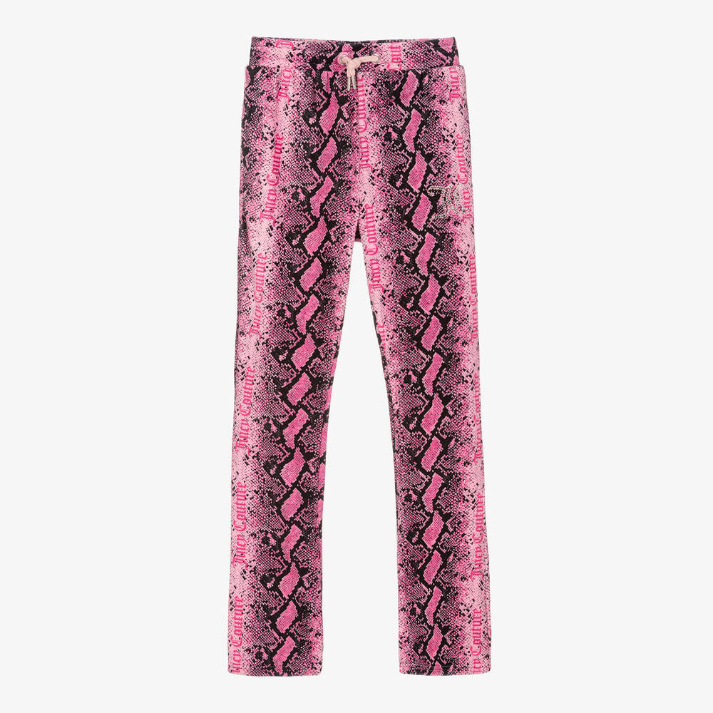 Juicy Couture - Teen Girls Pink Animal Print Velour Joggers | Childrensalon