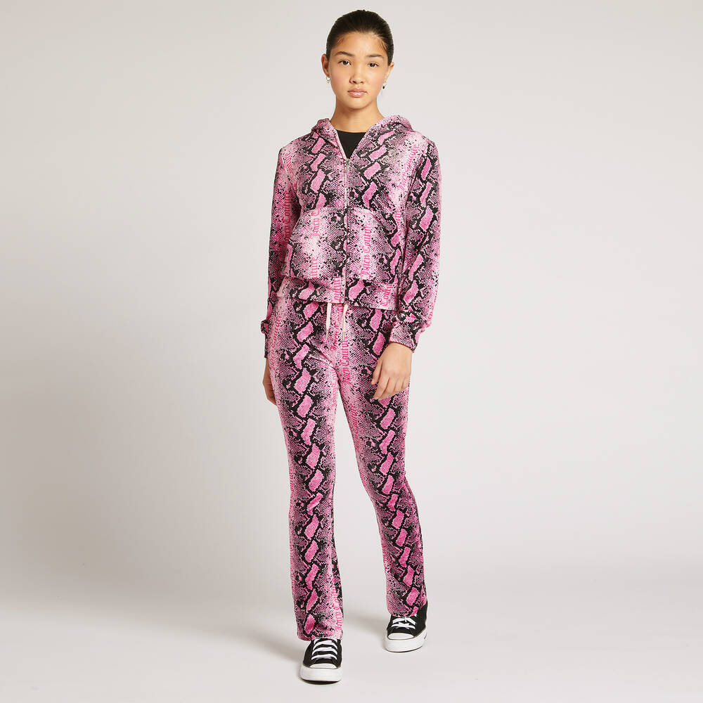 Juicy Couture-Teen Girls Pink Animal Print Velour Joggers | Childrensalon Outlet