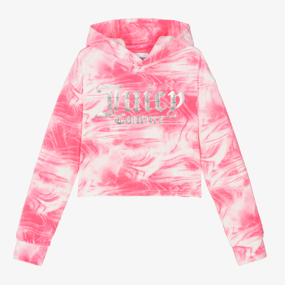 Juicy Couture - Sweat à capuche rose en velours Ado | Childrensalon