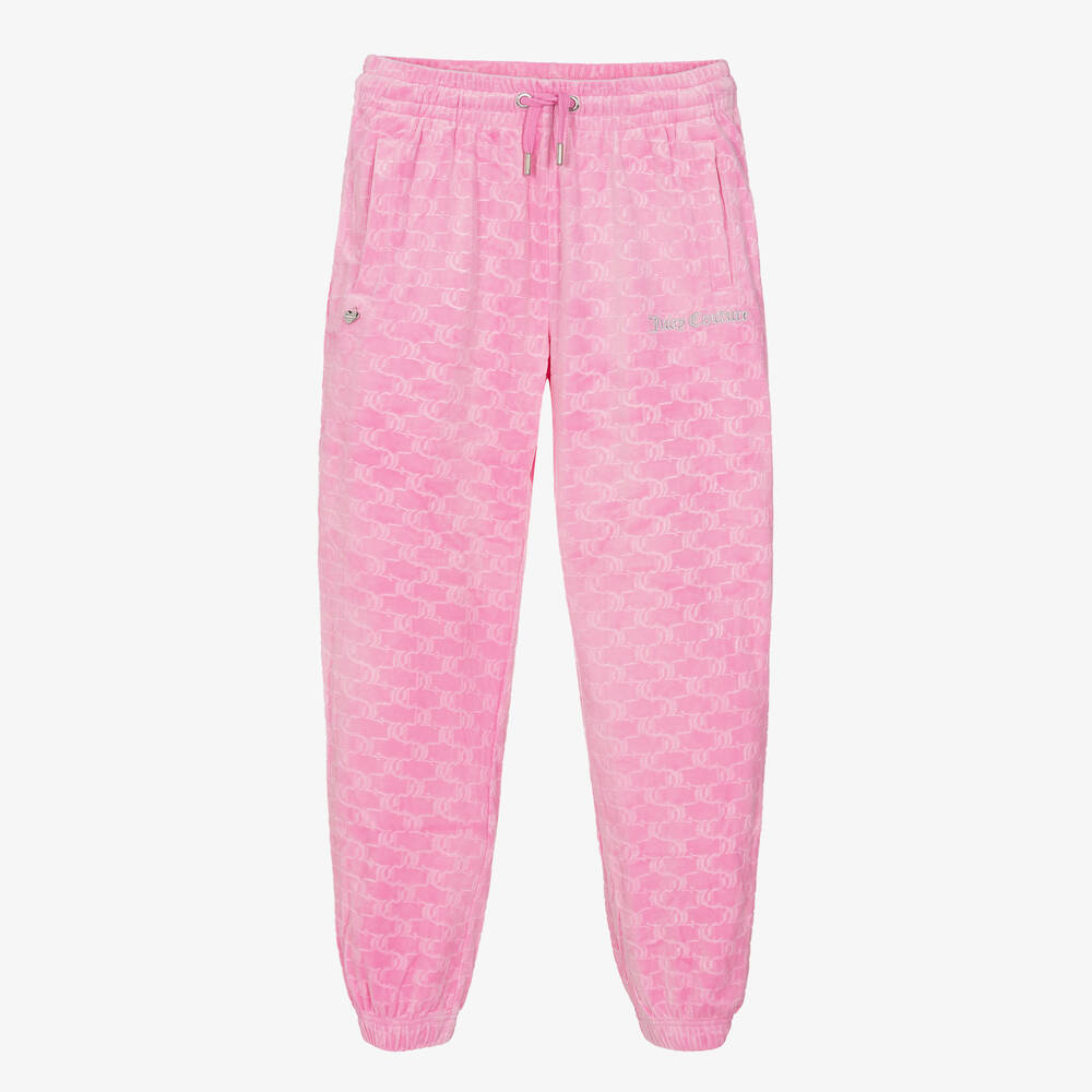 Juicy Couture - Bas de jogging rose en velours ado fille | Childrensalon