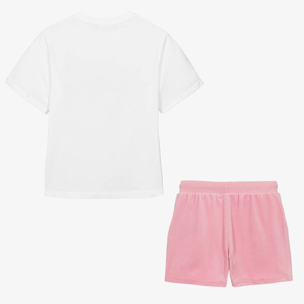 Juicy Couture-Teen Girls Pink Velour Shorts Set | Childrensalon Outlet