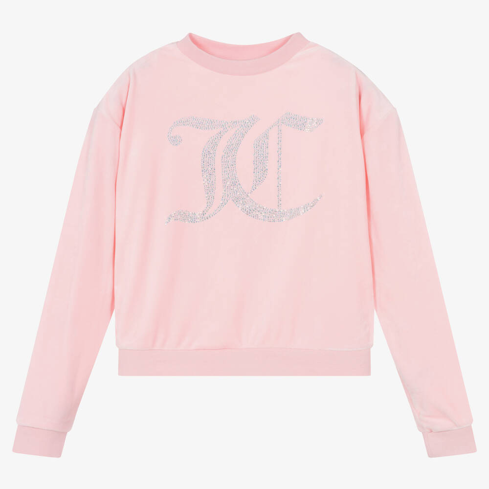 Juicy Couture - Teen Girls Pink Velour Sweatshirt | Childrensalon