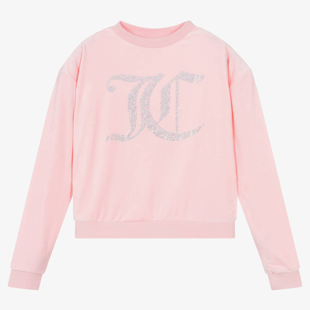 Juicy Couture - Sweat rose en velours ado fille | Childrensalon