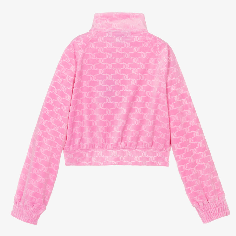 Juicy Couture-Teen Girls Pink Velour Zip-Up Top | Childrensalon Outlet