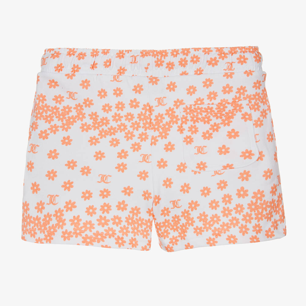 Juicy Couture-Бело-оранжевые шорты в цветочек | Childrensalon Outlet