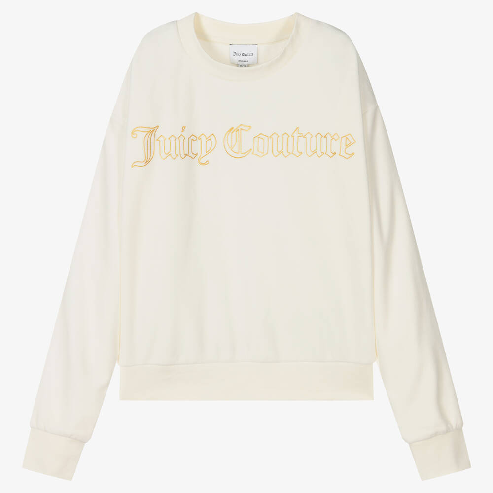 Juicy Couture - Teen Ivory Velour Sweatshirt | Childrensalon