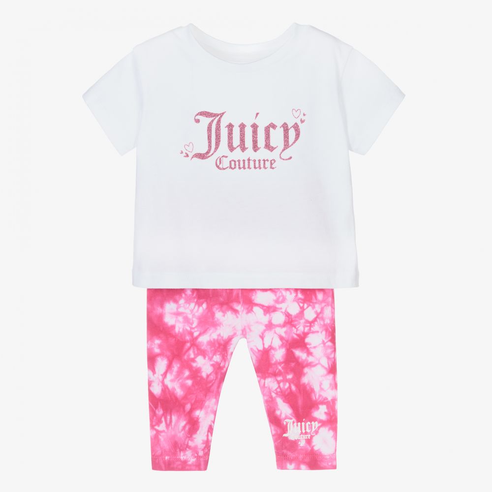 Juicy Couture - White & Pink Leggings Set | Childrensalon
