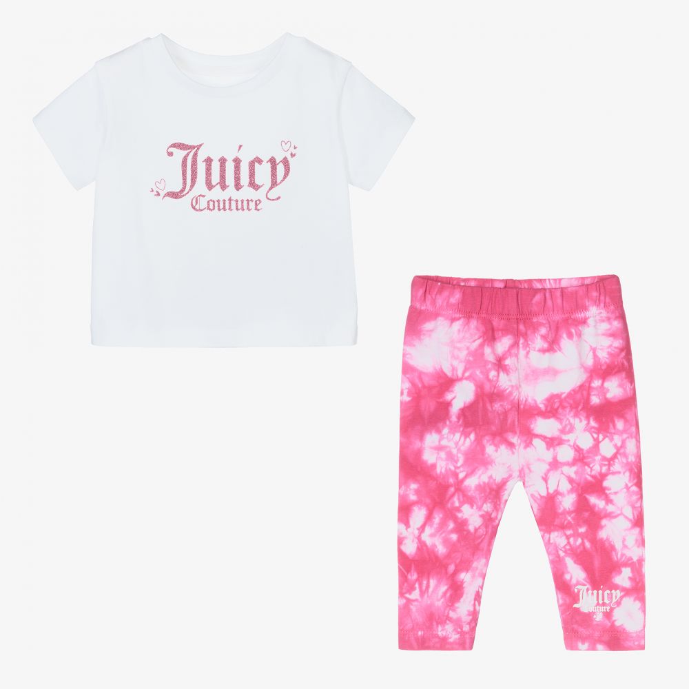 Juicy Couture-White & Pink Leggings Set | Childrensalon Outlet