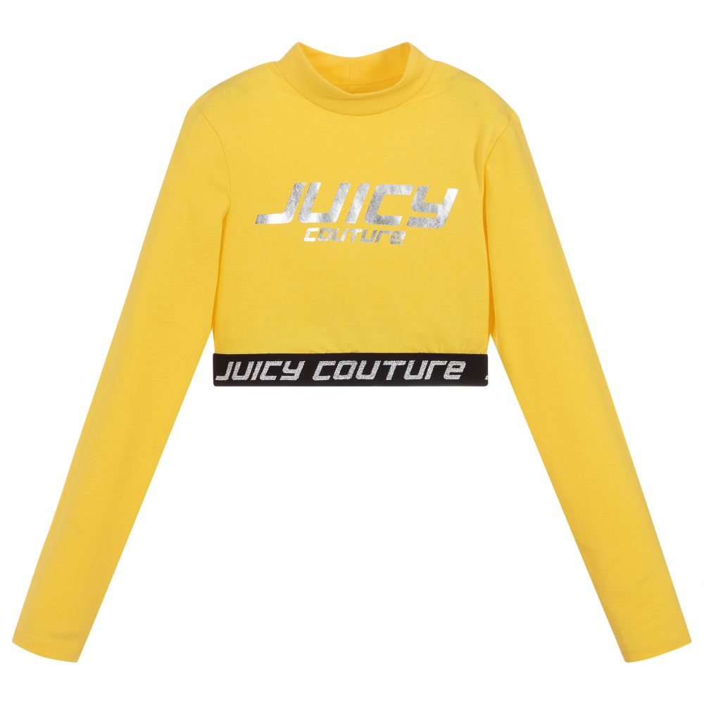 Juicy Couture-Yellow Cropped Logo Top | Childrensalon Outlet