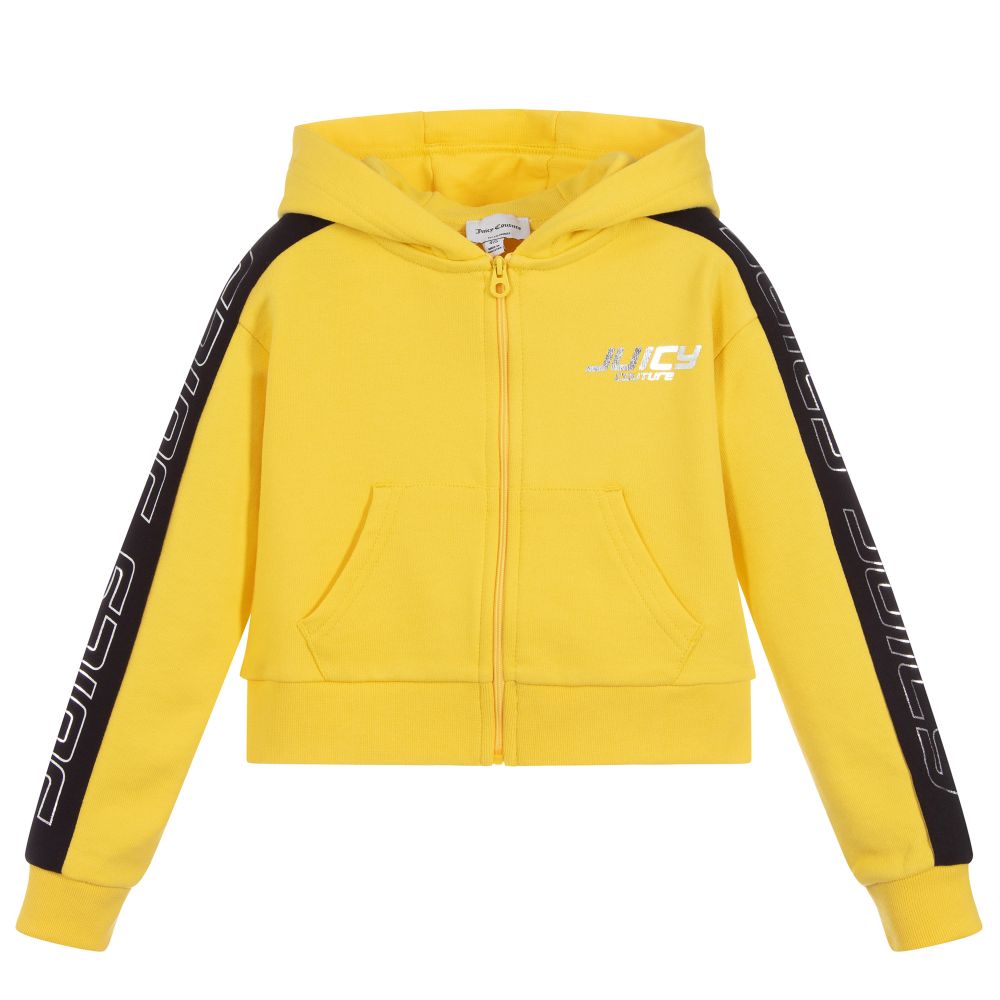 Juicy Couture - Yellow Cropped Zip-Up Top | Childrensalon Outlet