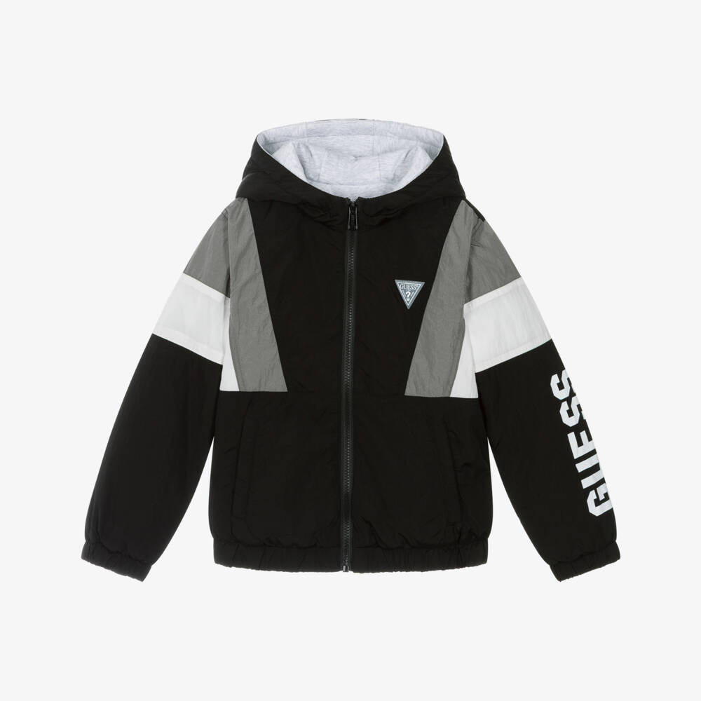 Guess-Куртка с капюшоном черная для мальчиков | Childrensalon Outlet