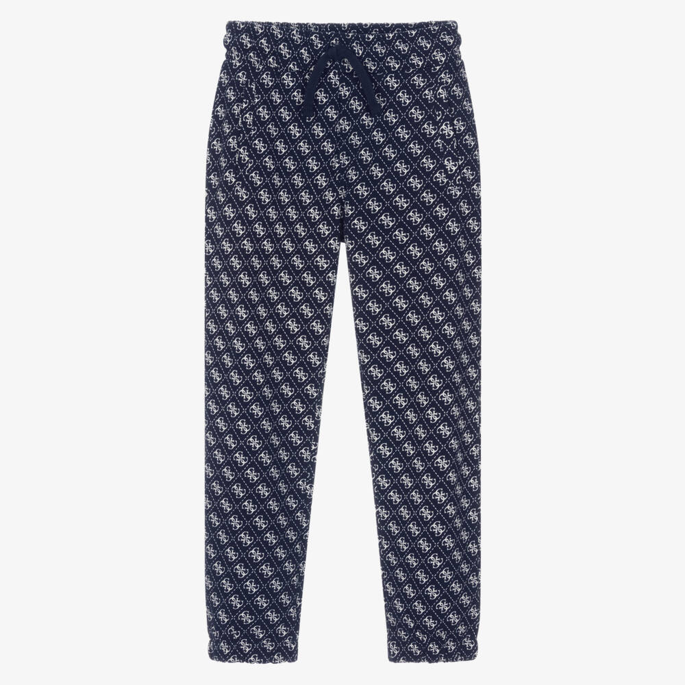 Guess-Junior Boys Navy Blue 4g Logo Joggers | Childrensalon Outlet