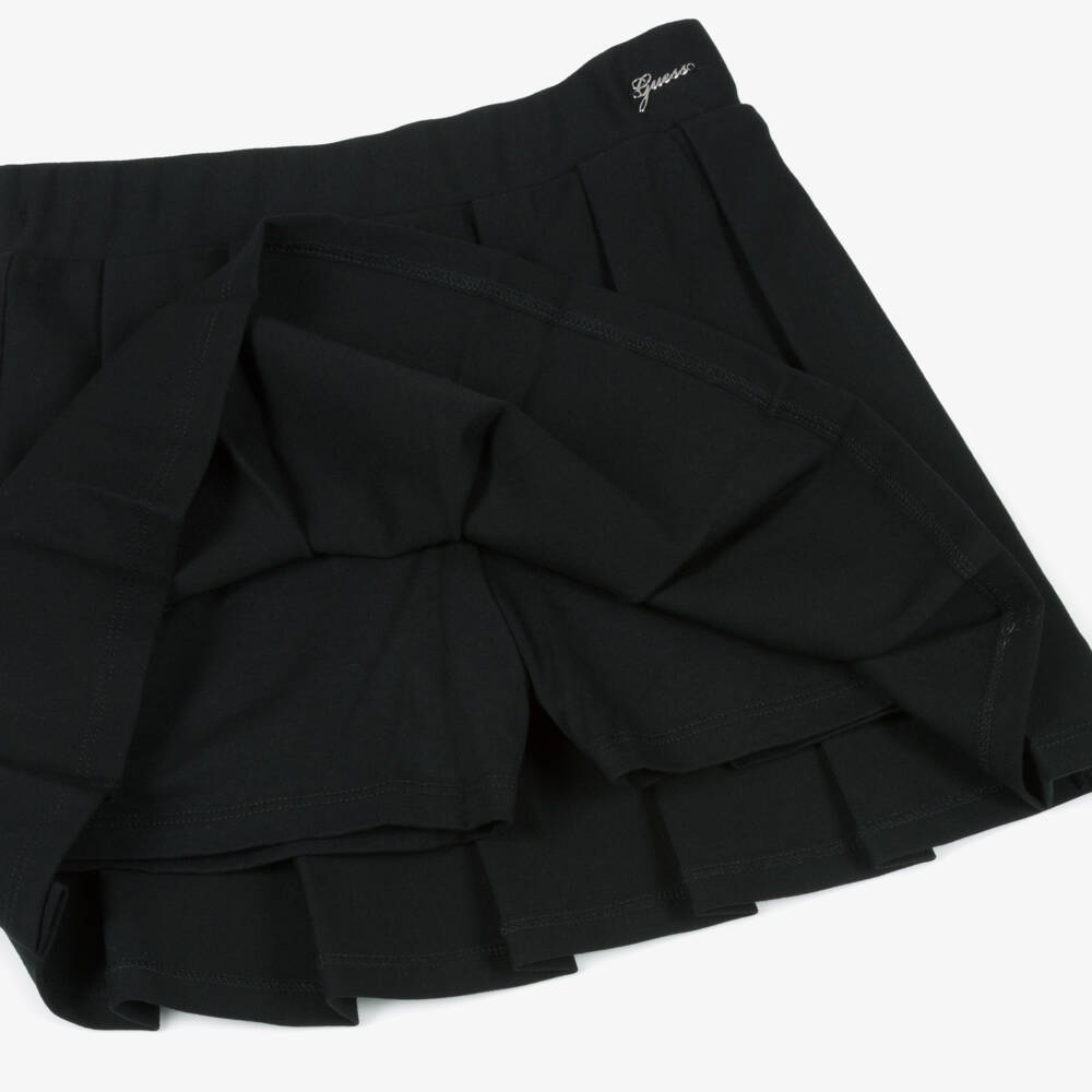 Guess-Junior Girls Black Viscose Pleated Skort | Childrensalon Outlet