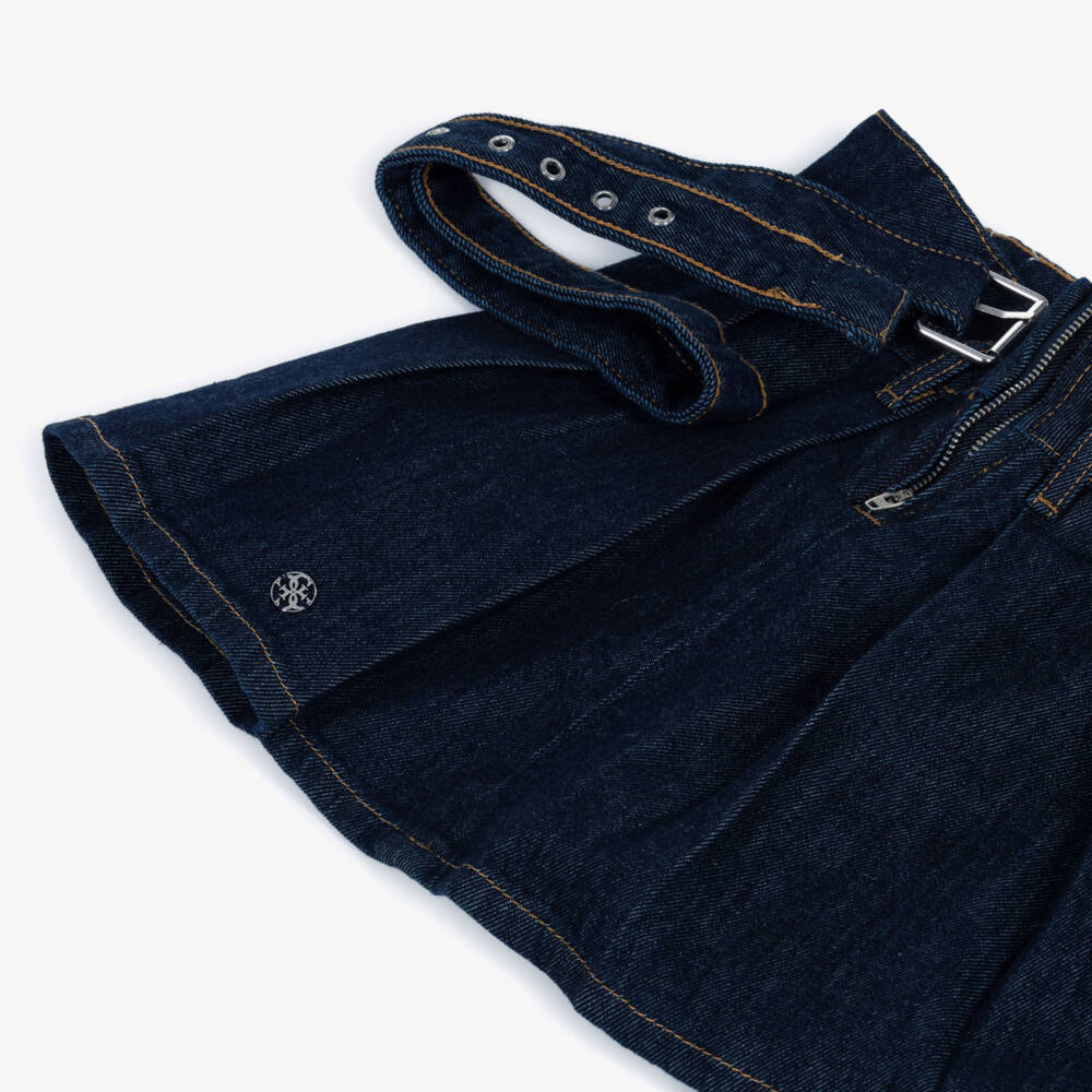 Guess-Junior Girls Blue Denim Pleated Skirt with Belt | Childrensalon Outlet