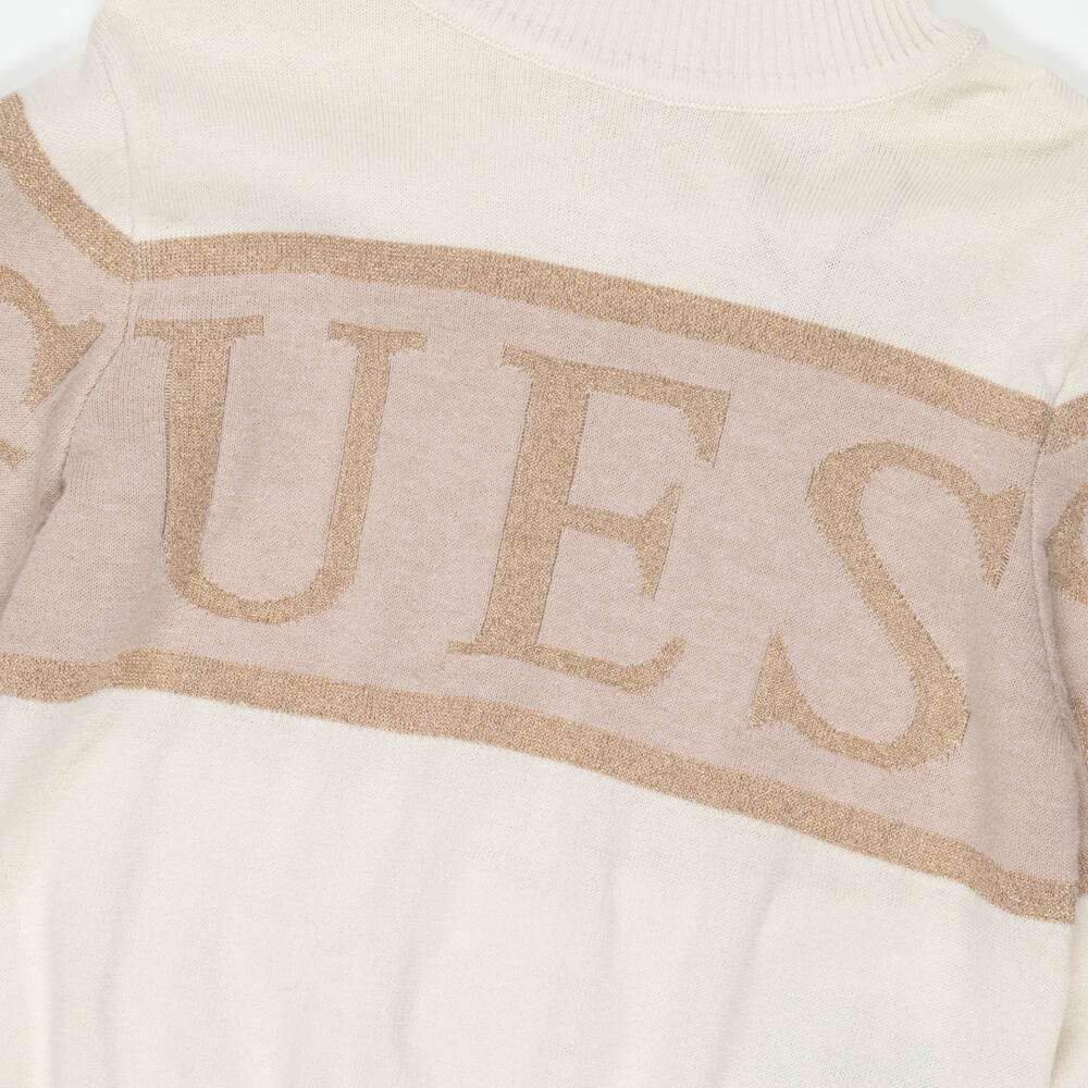 Guess-Junior Girls Ivory Roll Neck Sweater | Childrensalon Outlet
