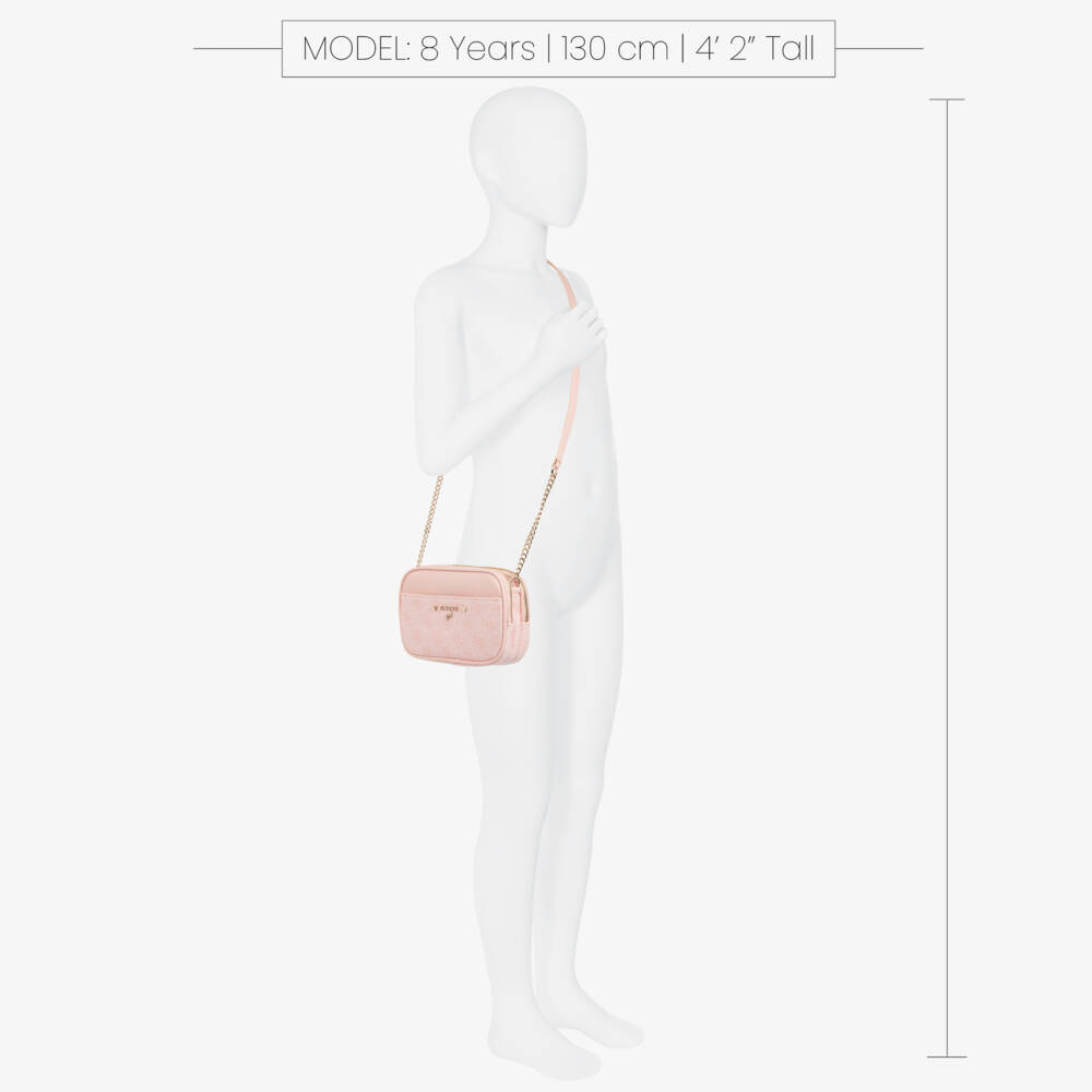 Guess-Junior Girls Pink Faux Leather 4G Logo Shoulder Bag (18cm) | Childrensalon Outlet