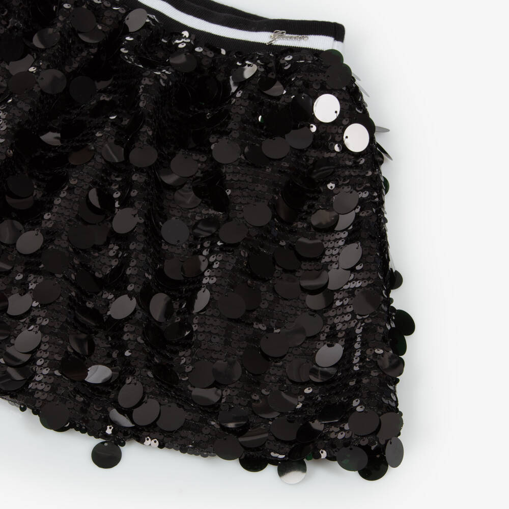 Guess-Junior Girls Shiny Black Sequin Skirt | Childrensalon Outlet