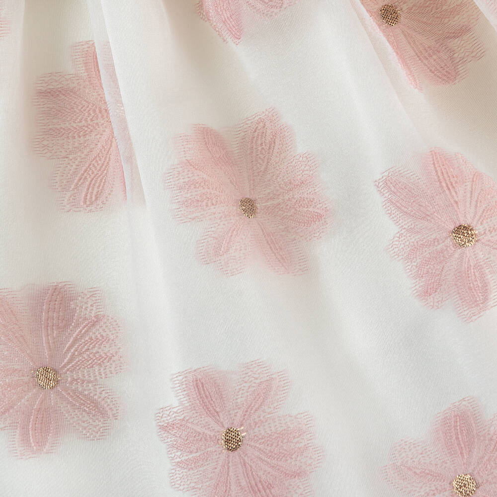 Junona-فستان أورغانزا لون عاجي بطبعة ورود | Childrensalon Outlet