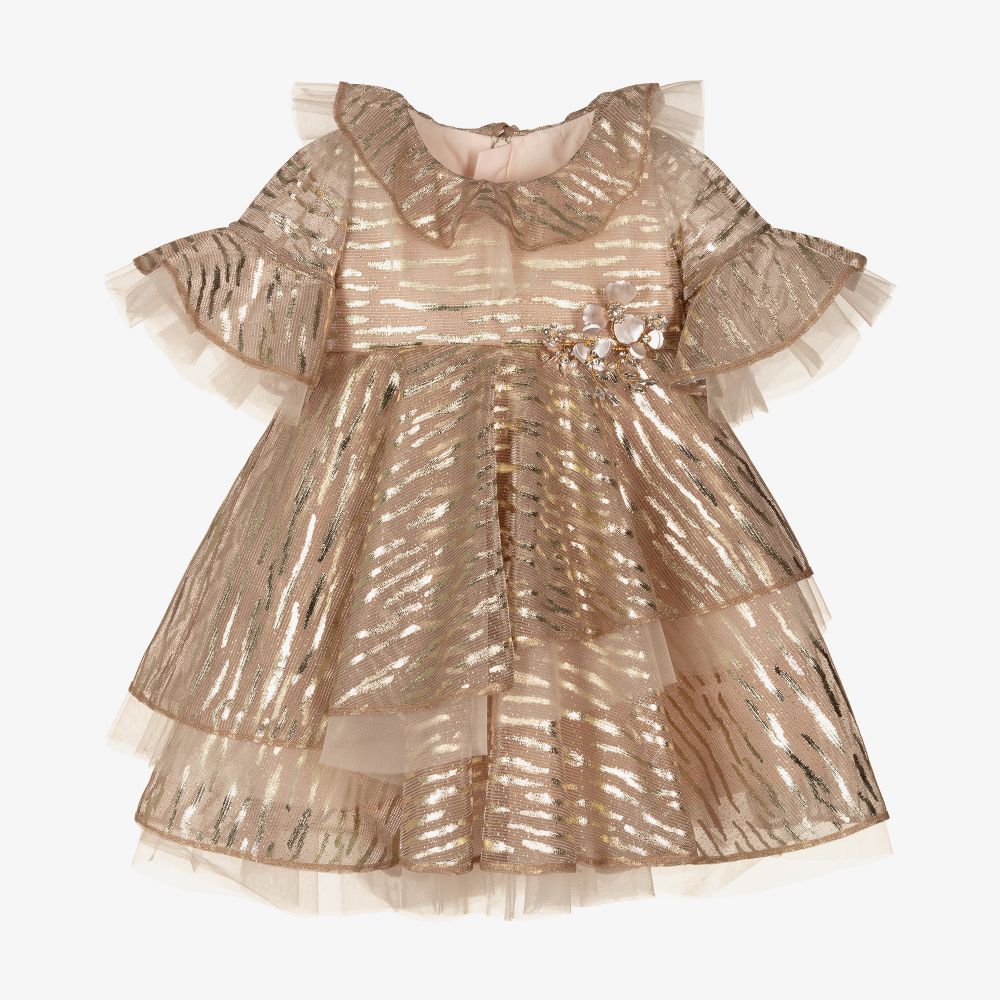 Junona - Rosa Chiffonkleid für Babys (M) | Childrensalon